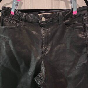 Asos Jeans Womens Size 32x32 Skinny Black Faux Leather Denim EUC